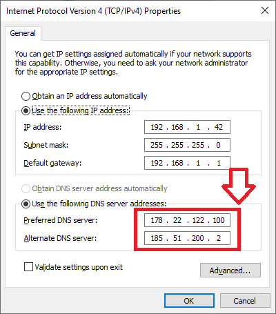 تنظیم DNS Server کارت شبکه