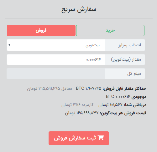 فروش بیت کوین