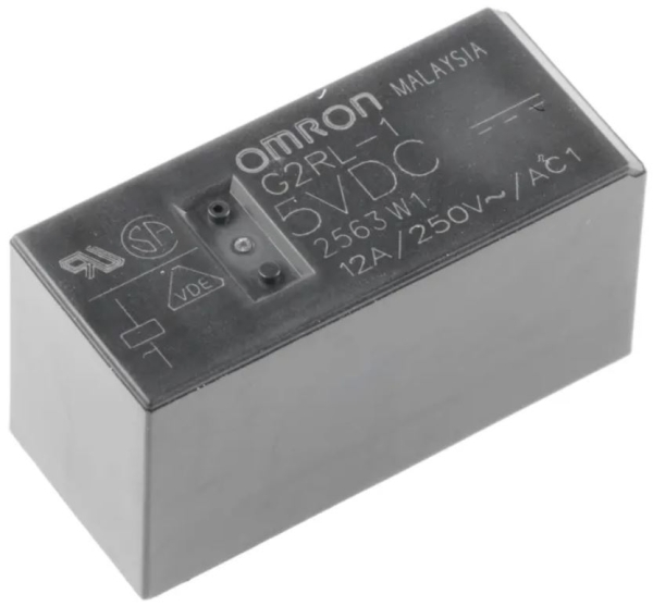 رله 5 ولت کتابی ارتفاع کوتاه مشکی 5v رله 5 ولت 12 آمپر 5 پین g2rl-1 omron