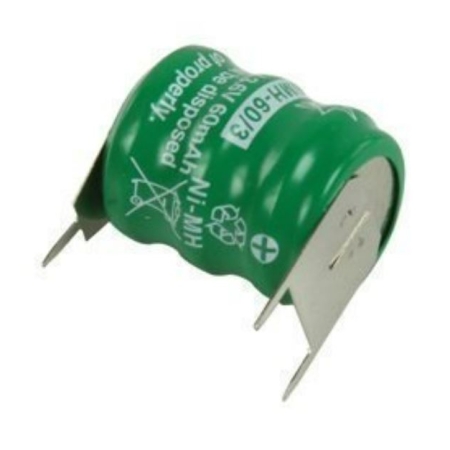 باتری بک آپ سبز روبردی باتری بکاپ 3.6 ولت 60 میلی آمپر باطری بشکه ای تغذیه 3 پایه battery backup 3.6v 60mah