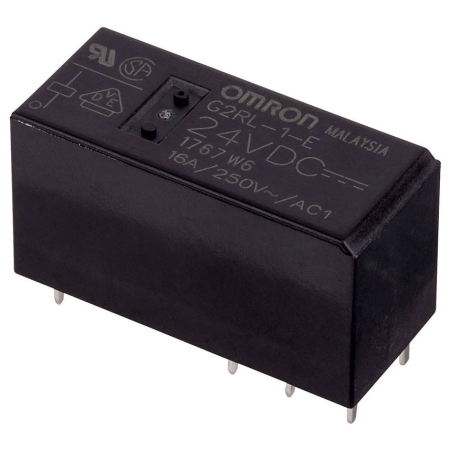 رله g2rl-1-e omron رله کتابی مشکی ارتفاع کوتاه رله 24 ولت 16 آمپر