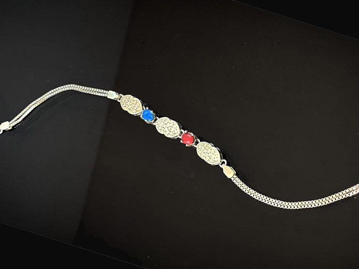 دستبند نقره جواهر