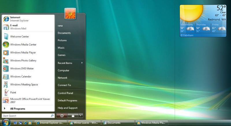 ویندوز ویستا ویجت ویدجت گجت گدجت آب و هوا هواشناسی دسکتاپ استارت Windows Vista Weather Start Menu Desktop Gadget Widget