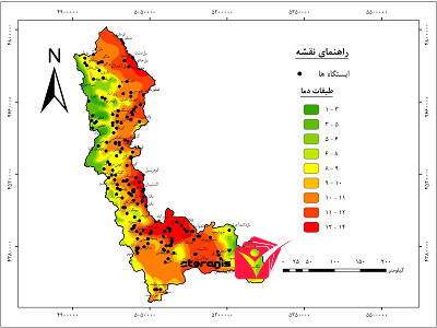 نقشه طبقات دما استان آذربایجان غربی