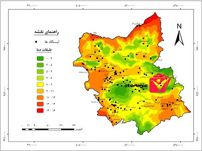 دانلود نقشه طبقات دما استان آذربایجان شرقی