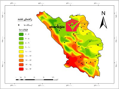 نقشه طبقات دما استان چهارمحال و بختیاری