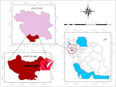 دانلود نقشه موقعیت شهرستان کامیاران