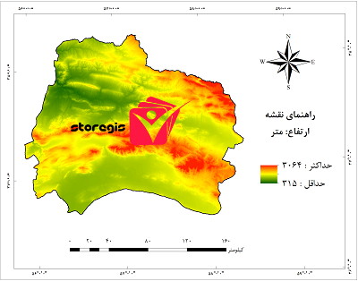 دانلود نقشه ارتفاع استان خراسان شمالی