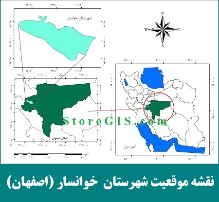 نقشه موقعیت شهرستان خوانسار