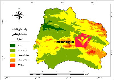 دانلود نقشه طبقات ارتفاعی استان خراسان شمالی