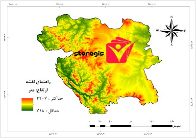 دانلود نقشه ارتفاع استان کردستان