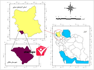 دانلود نقشه موقعیت شهرستان ملکان
