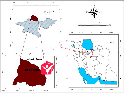دانلود نقشه موقعیت شهرستان شمیرانات - استورجیس دات کام