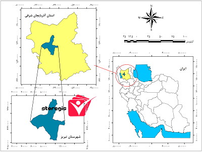 دانلود نقشه موقعیت شهرستان تبریز