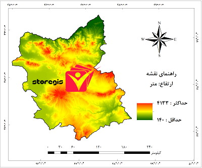 دانلود نقشه ارتفاع استان آذربایجان شرقی