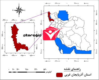دانلود نقشه موقعیت جغرافیایی استان آذربایجان غربی
