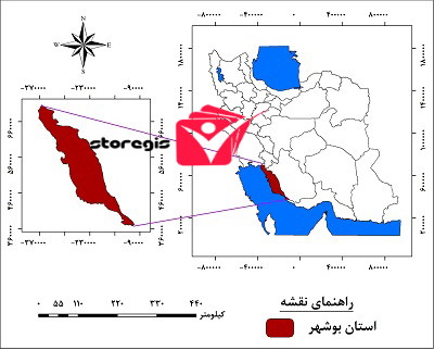 دانلود نقشه موقعیت جغرافیایی استان بوشهر