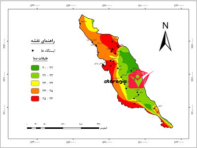 دانلود نقشه طبقات دما استان بوشهر