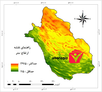 دانلود نقشه ارتفاع استان فارس