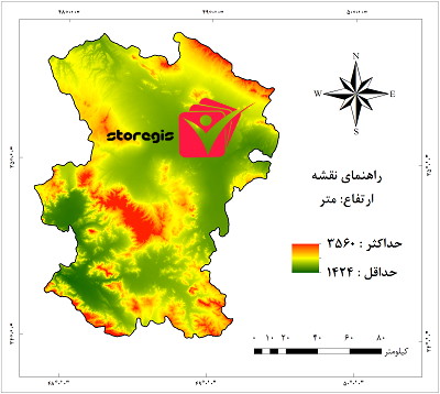 دانلود نقشه ارتفاع استان همدان