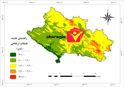 دانلود نقشه طبقات ارتفاعی استان لرستان