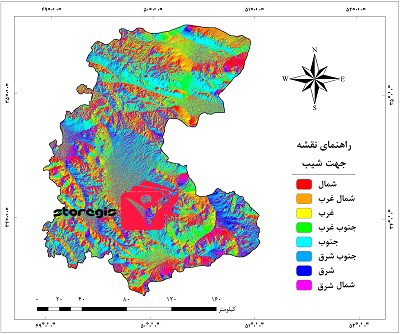 دانلود نقشه جهت شیب استان مرکزی