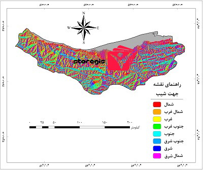 دانلود نقشه جهت شیب استان مازندران