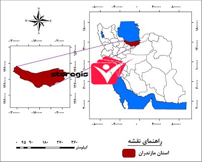 دانلود نقشه موقعیت جغرافیایی استان مازندران