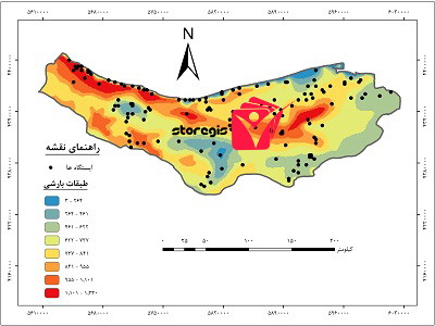 دانلود نقشه طبقات بارشی استان مازندران