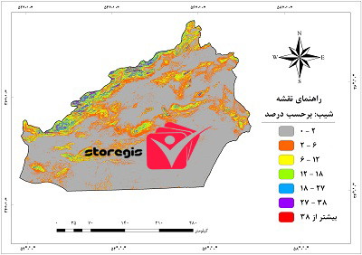دانلود نقشه درصد شیب استان سمنان