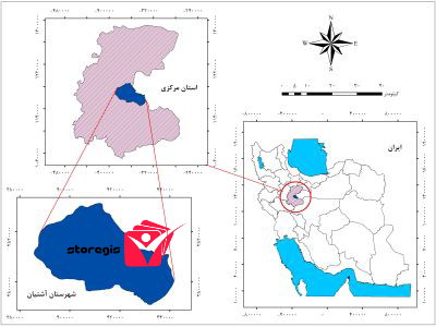 دانلود نقشه موقعیت شهرستان آشتیان