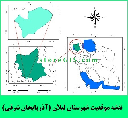 نقشه موقعیت شهرستان لیلان