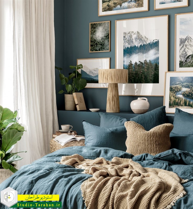 رنگ آبی در دکوراسیون داخلی اتاق خواب