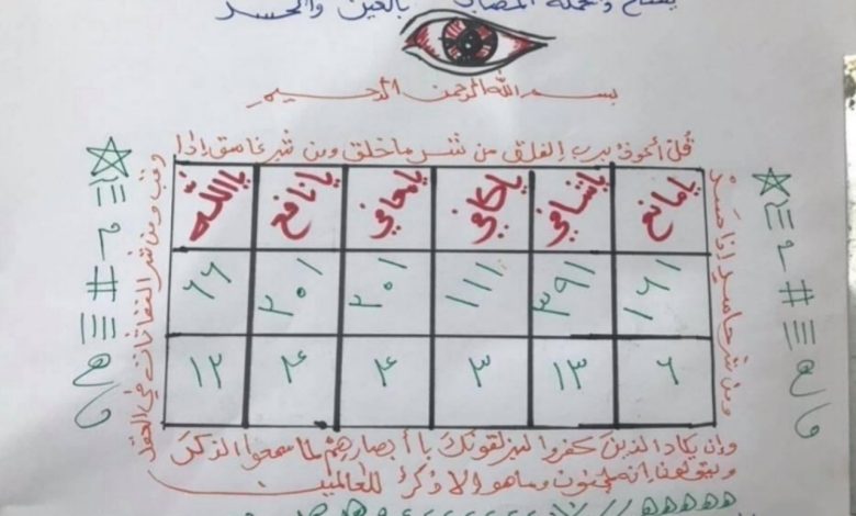 دعا و طلسم چشم زخم